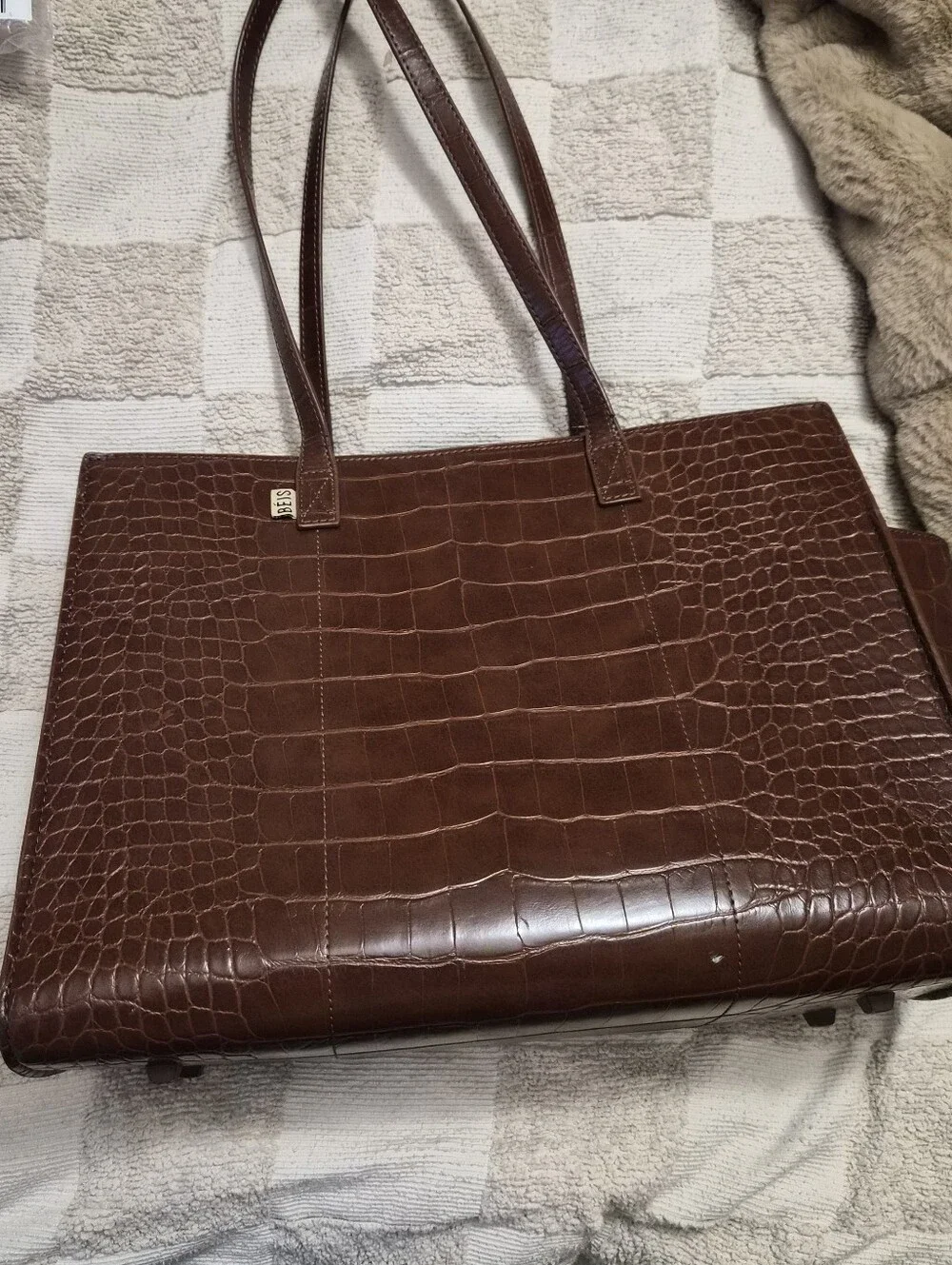 BEIS Work Tote In Maple Croc - Picture 2 of 6